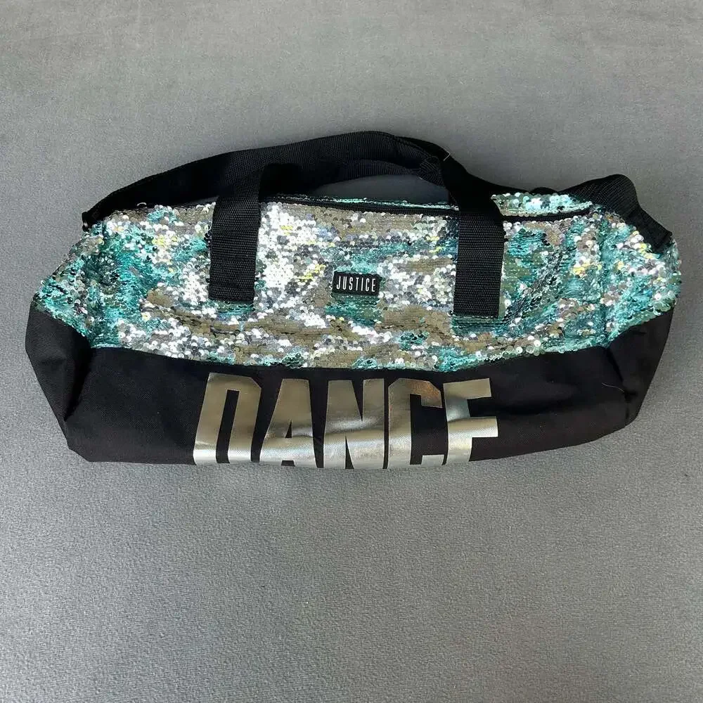 Justice Girls Dance Sequin Duffle Gym Bag Z89